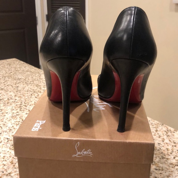 Christian Louboutin Pigalle 100mm Black Leather 38 - Picture 7 of 10